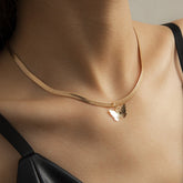 Stunning 18K gold-plated butterfly choker necklace featuring a delicate snake chain, ideal for any stylish occasion.